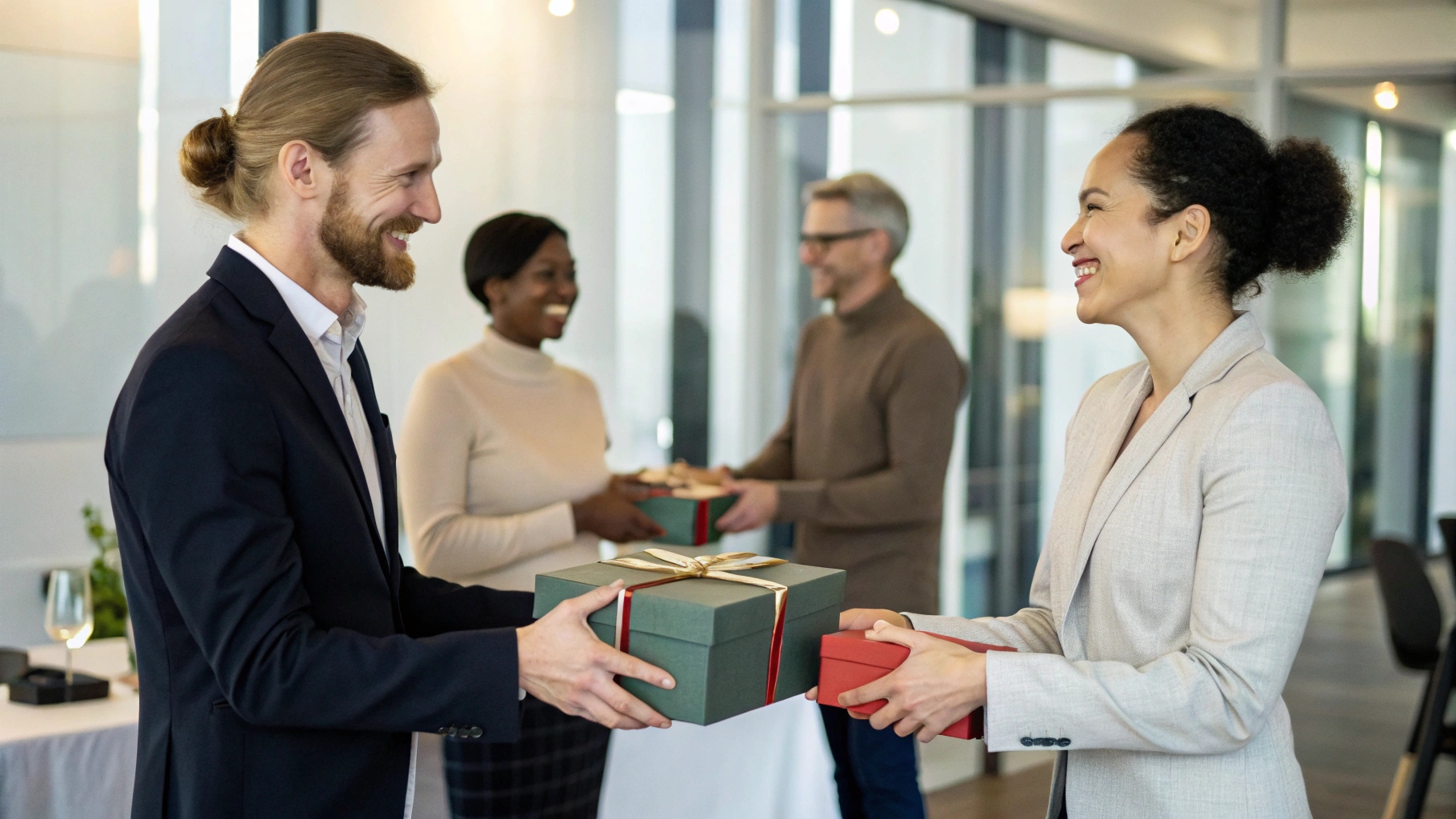 Handshake with Gift Box