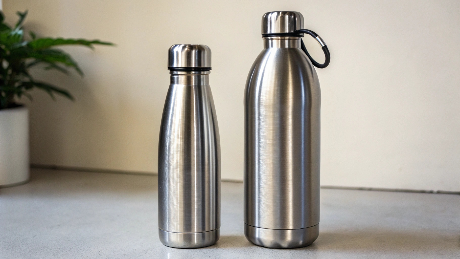 Ice cubes inside an insulated bottle