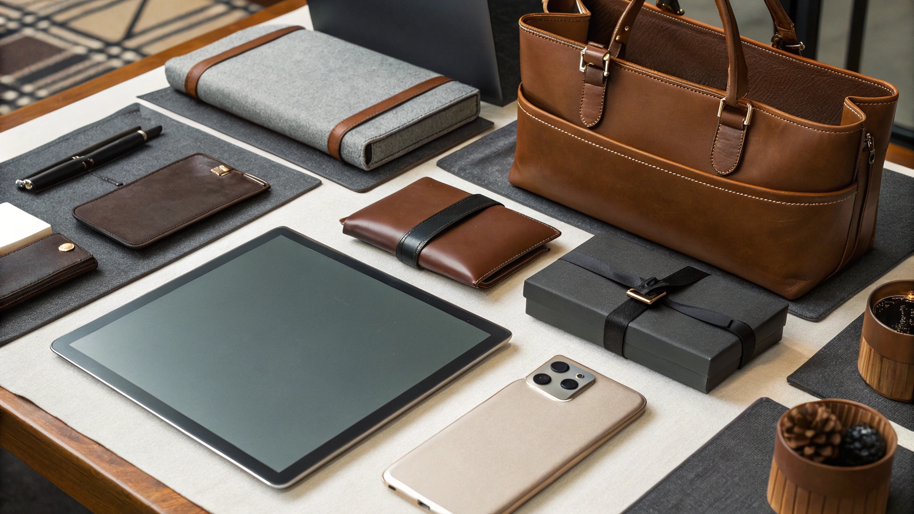 Elegant luxury corporate gift set with high-end items