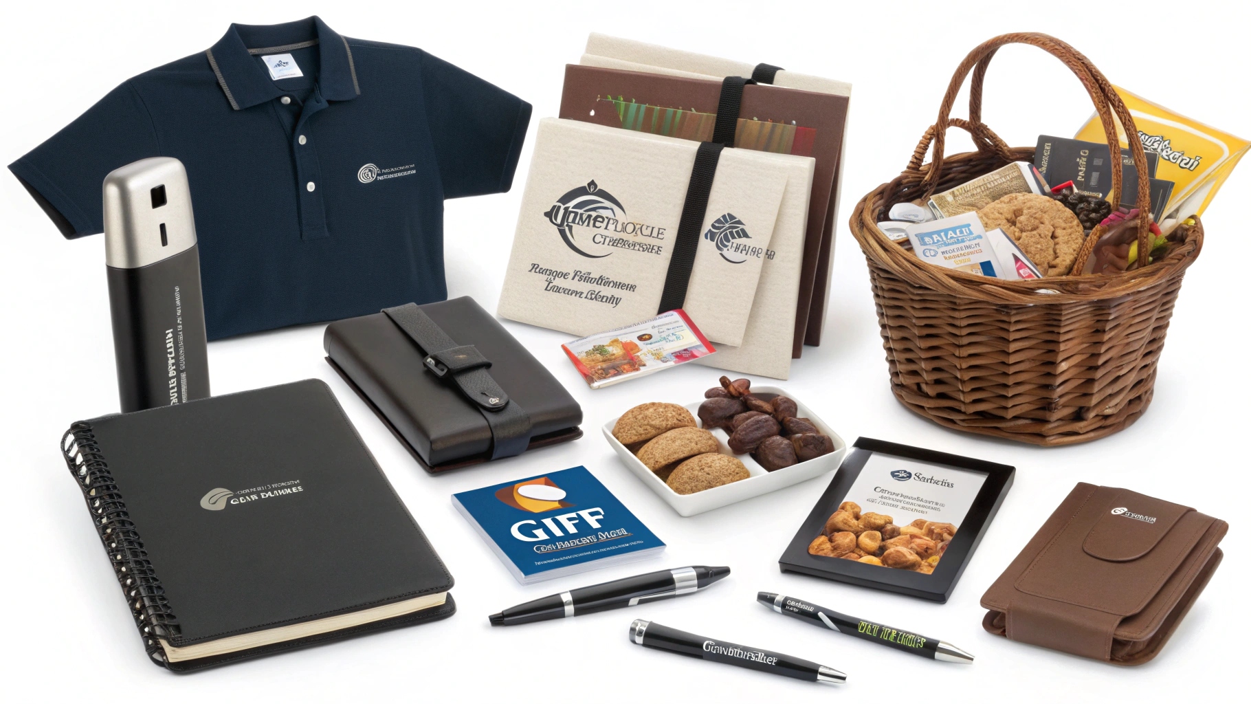 Assortment of potential corporate gifts