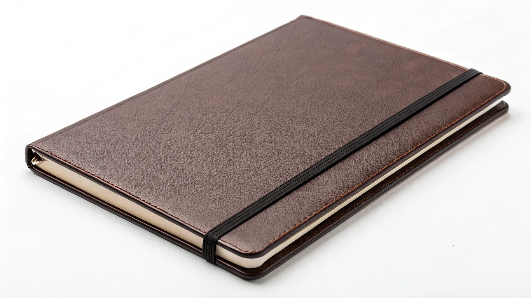 alt with keywords: Close-up of PU leather texture on a custom notebook