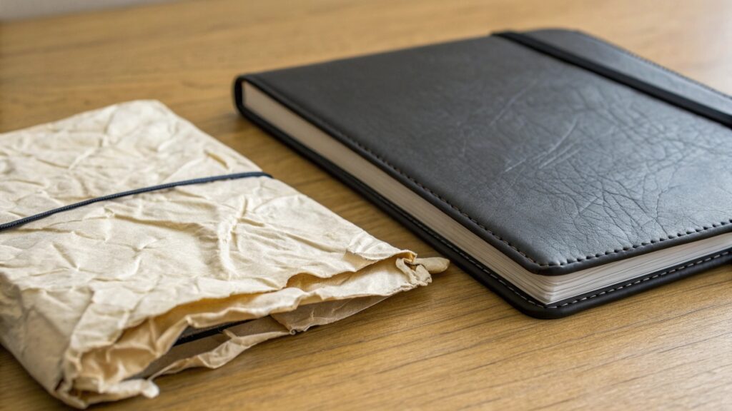 durable notebook in a business bag
