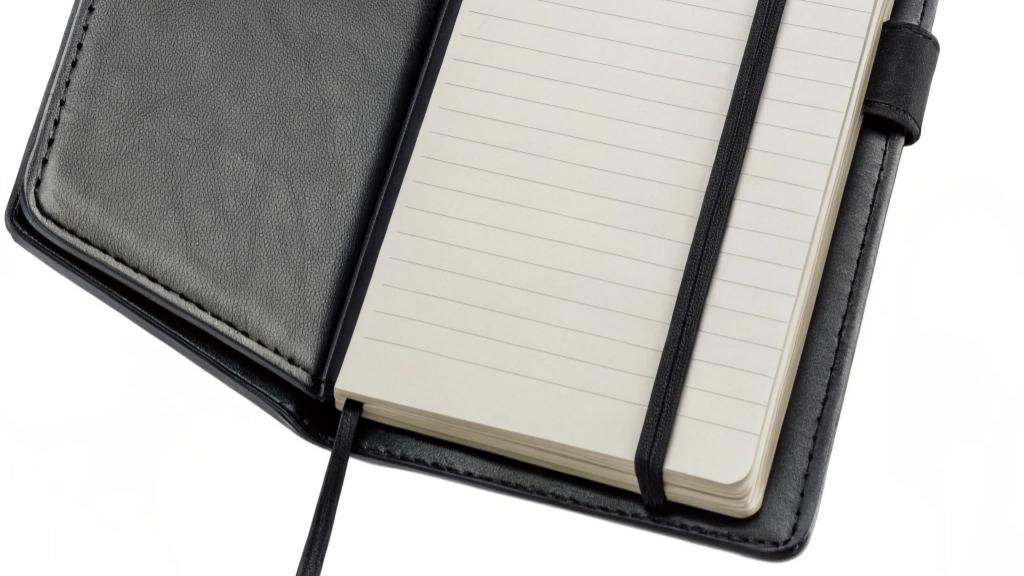 custom A5 PU leather notebook on a desk